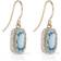 Elongated Sky Blue Topaz And Diamond Surround Drop Earrings