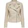 Only Biker Imitation Leather Jacket - Grey/Silver Lining