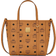 MCM Aren Top Zip Shopper Mini - Cognac