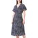 Vila Lovie S/S Wrap Midi Dress - Black/Aop: sally