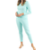 Leveret Women's Classic Pajamas - Aqua