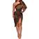 Aro Lora Womens Sexy Bodycon Mini Dress - Coffee