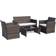 OutSunny 860-064V01BK Outdoor Lounge Set, 1 Table incl. 3 Sofas