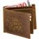 Akah Wallet Landscape Format with Deer Embossing - Brown