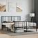 vidaXL black, 160 200 cm/with headboard & footboard Metal Bed Frame Headboard Bed Base Mattress Foundation
