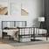 vidaXL black, 140 cm/with headboard & Metal Bed Frame Headboard Bed Base Mattress Foundation