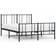 vidaXL black, 140 cm/with headboard & Metal Bed Frame Headboard Bed Base Mattress Foundation