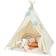 Costway Kids Canvas Teepee Play Tent Foldable Playhouse Toys for Indoor Outdoor