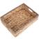 RED HAMPER Small Shallow Hyacinth Rope Border Basket