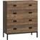 Homcom Bedroom Unit Storage Brown Chest of Drawer 80x95cm