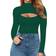 Mangopop Womens Sexy Cutout Front T-shirt Long Sleeve Short Sleeve Bodysuit Jumpsuits - Deep Green