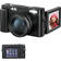 4K Vlogging Camera with SD Card, 48MP Digita and 2 Rechargeable Batteries