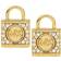 Michael Kors Logo Padlock Stud Earrings - Gold/Transparent