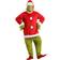 Elope The Grinch Men's Deluxe Santa Jumpsuit with Mask Costume