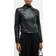 Vince Classic Leather Zip Front Jacket - Black