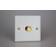 Varilight Vogue LED V-Pro 1 Gang Rotary Dimmer Switch White with Brass Knob