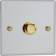 Varilight Vogue LED V-Pro 1 Gang Rotary Dimmer Switch White with Brass Knob