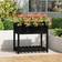 vidaXL black, 82.5 81 Solid Wood Pine Planter with Shelf Plant Raised Bed