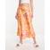 Vero Moda – Orange midikjol satin abstrakt mönster