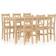 vidaXL Pine Dining Set 70x140cm 7pcs