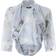 Roman Floral Print Chiffon Bolero - Light Grey