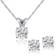 Pompeii3 Solitaire Necklace & Studs Earrings Set 1/2 ctw - White Gold/Diamond