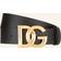 Dolce & Gabbana Leather Crossover DG Logo Buckle Belt Black