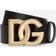 Dolce & Gabbana Leather Crossover DG Logo Buckle Belt Black