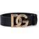 Dolce & Gabbana Leather Crossover DG Logo Buckle Belt Black