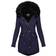 Lugogne Women's Winter Hooded Coat - Navy