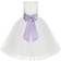 Ekidsbridal Junior Floral Lace Flower Girl Christening Baptism Dress - Ivory/Lilac