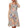 Roman Tropical Print Fit and Flare Dress - Orange