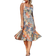 Roman Tropical Print Fit and Flare Dress - Orange