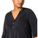 Roman Curve Plain Button Detail Top - Black