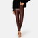 Vila High Waisted Faux Leather Leggings - Brown
