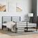 vidaXL Metal Bed Frame without Mattress with Footboard Black Sengeramme 146x207cm