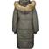 Urban Classics Ladies Oversize Faux Fur Puffer Coat - Dark Olive/Beige