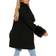 Jessica London Hooded Faux Fur Trim Coat - Black