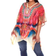 White Mark Short Caftan with Tie-Up Neckline Plus Size - Red