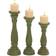 Litton Lane Distressed Column Candlestick 15" 3pcs