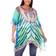 White Mark Short Caftan with Tie-Up Neckline Plus Size - Green