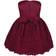 Renvena Toddler Embroidered 3D Flower Dress Princess Pageant Christening Baptism Party - Burgundy