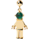 Pdpaola Girl & Boy Charm - Gold/Green/Transparent