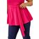 Roman Curve Stretch Belted Peplum Top - Pink