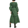 Ganni Seersucker Check Midi Dress - Green