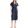 Quince European Linen Button Front Dress - Deep Navy
