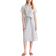Quince European Linen Button Front Dress - Blue Pinstripe