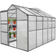 MonsterShop Greenhouse 6x10ft Aluminum Polycarbonate