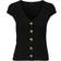 Only Nella Button Short Sleeve Top - Black