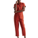 Quince Cotton Linen Twill Short Sleeve Coverall Jumpsuit - Rust Red